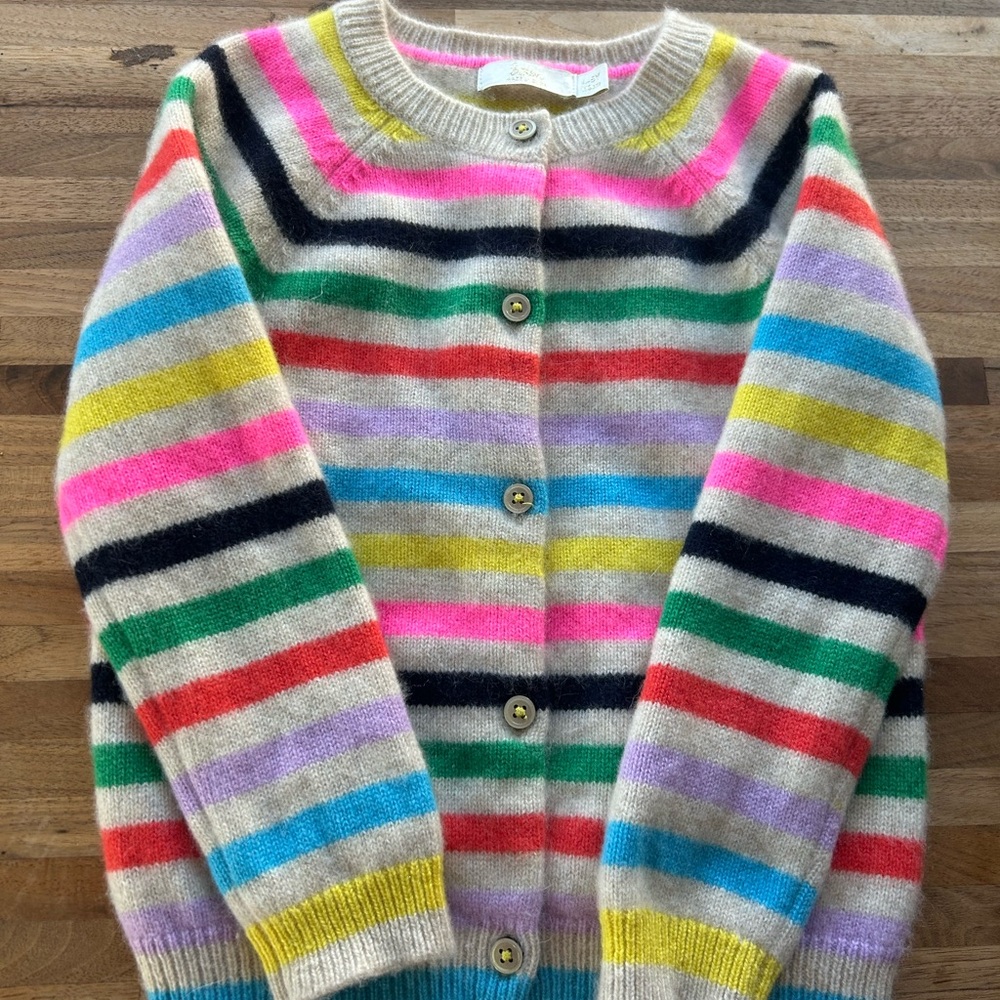 Boden Girls Cashmere Striped Cardigan
